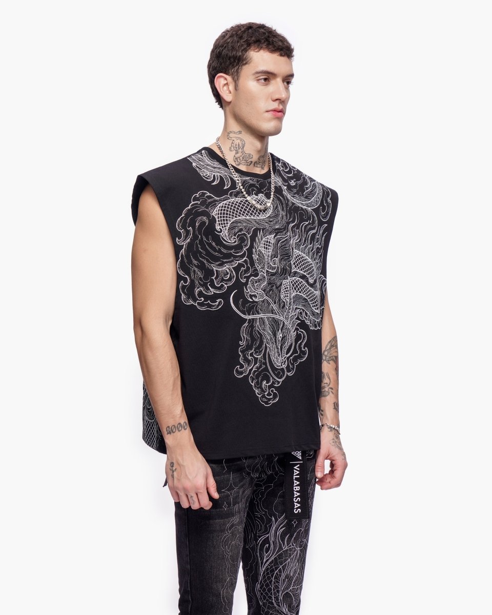 Kaito Cut-Off Tee Black - Valabasas