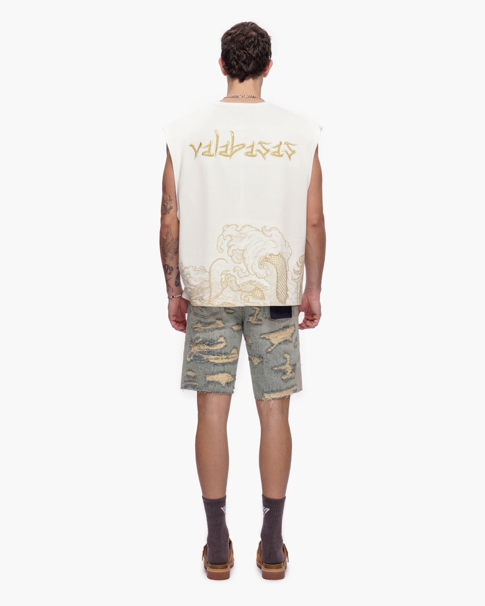 Kaito Cut-Off Tee White - Valabasas