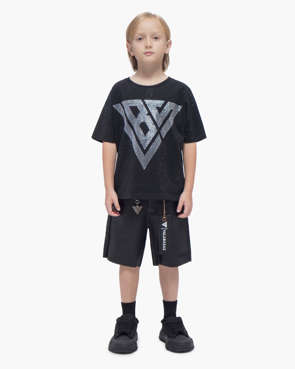 Kids Jr.Shorts Black Leather - Valabasas