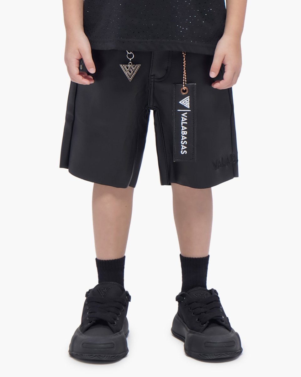 Kids Jr.Shorts Black Leather - Valabasas