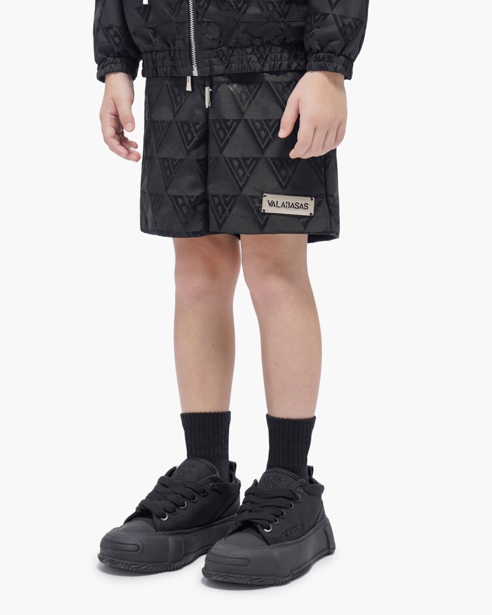 Kids Signature 2.0 Black Nylon Shorts - Valabasas