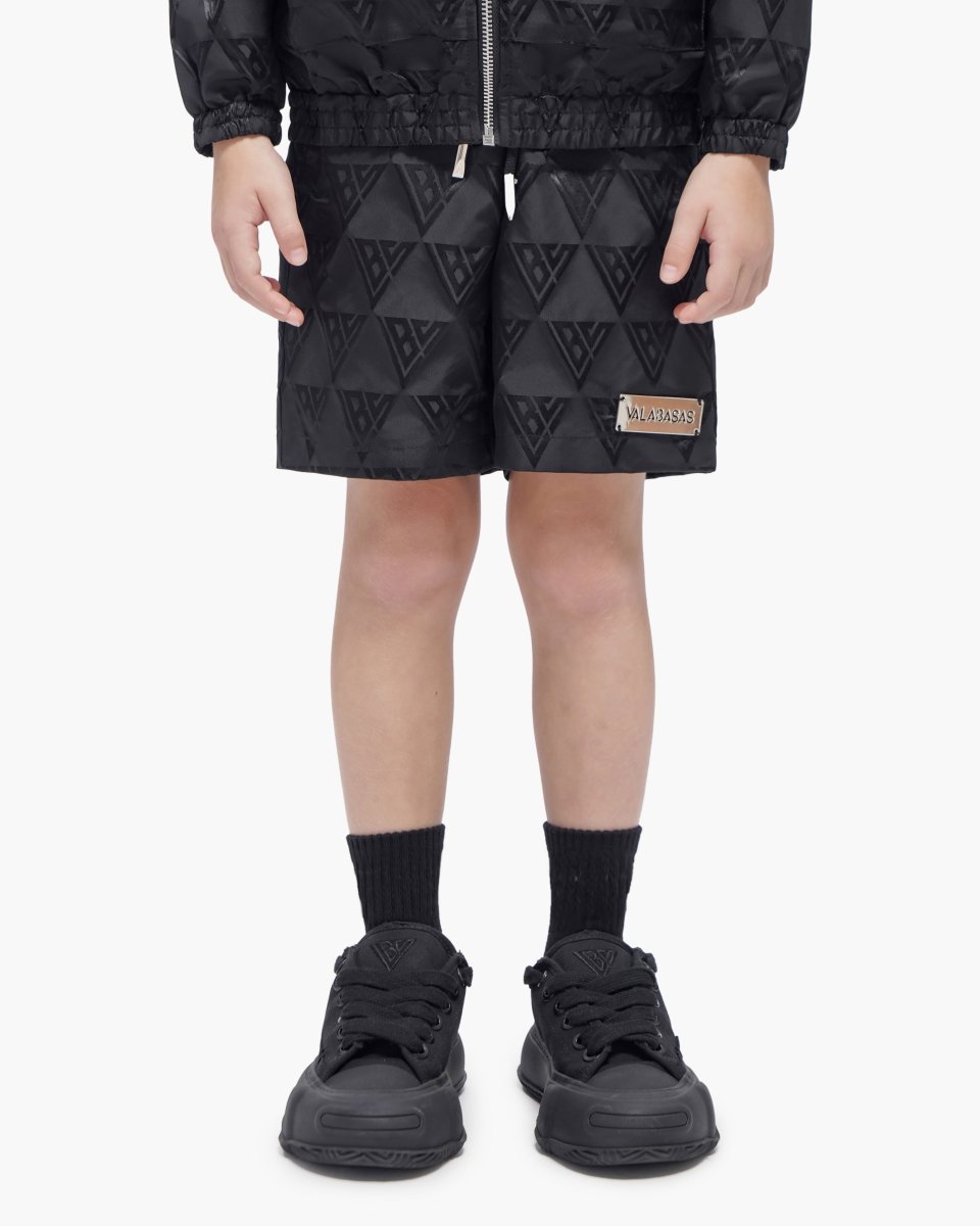 Kids Signature 2.0 Black Nylon Shorts - Valabasas