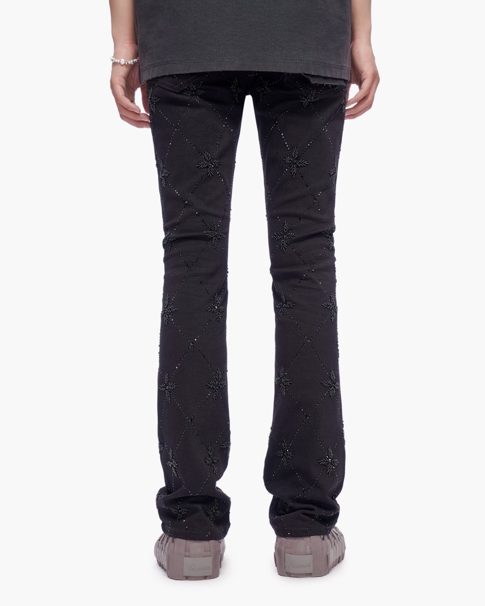 Kinz Stacked Jet Black Jeans - Valabasas