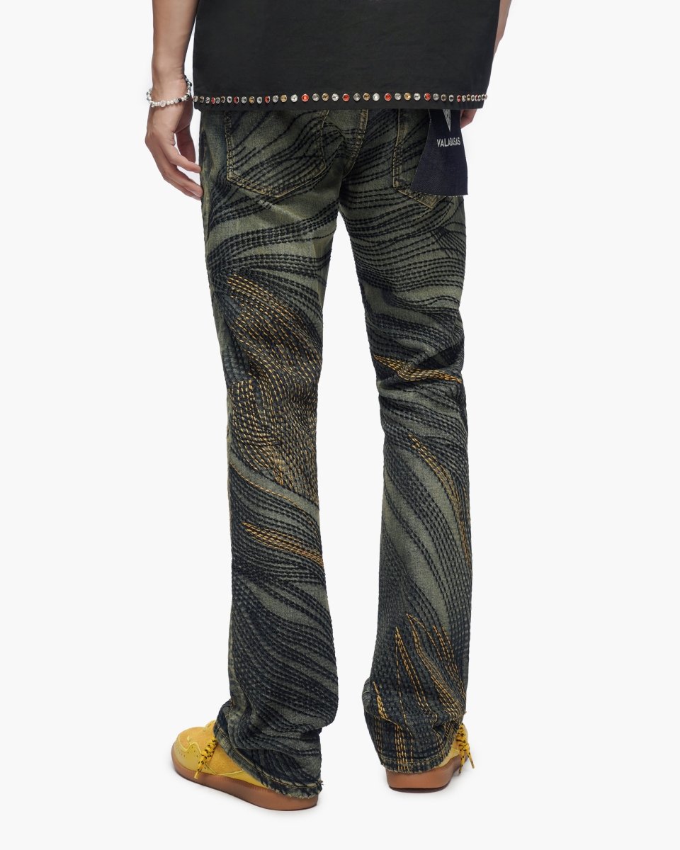 Knowledge Dark Vintage Wash Stacked Jeans - Valabasas