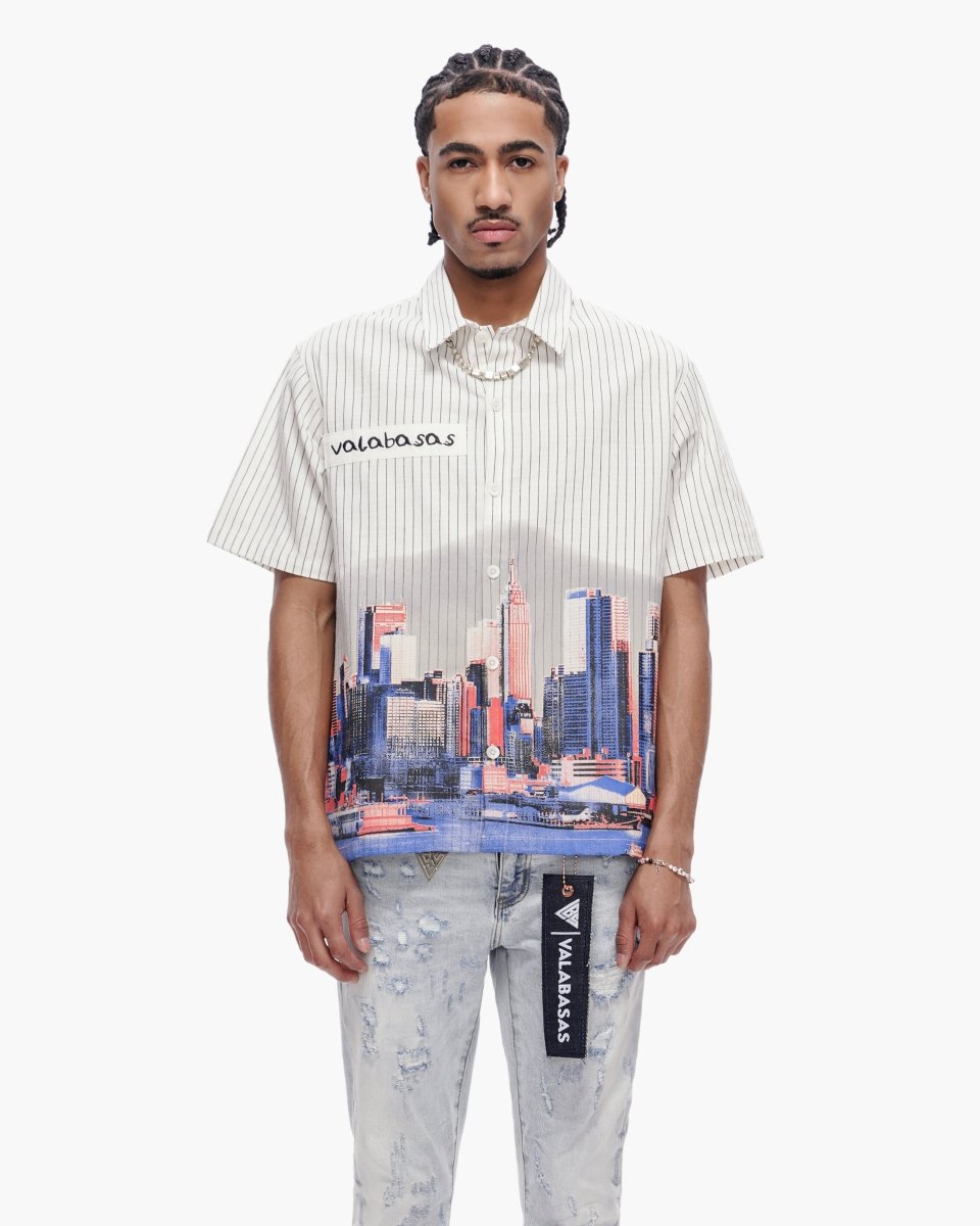 Leave Town Pin - Striped BD White - Valabasas