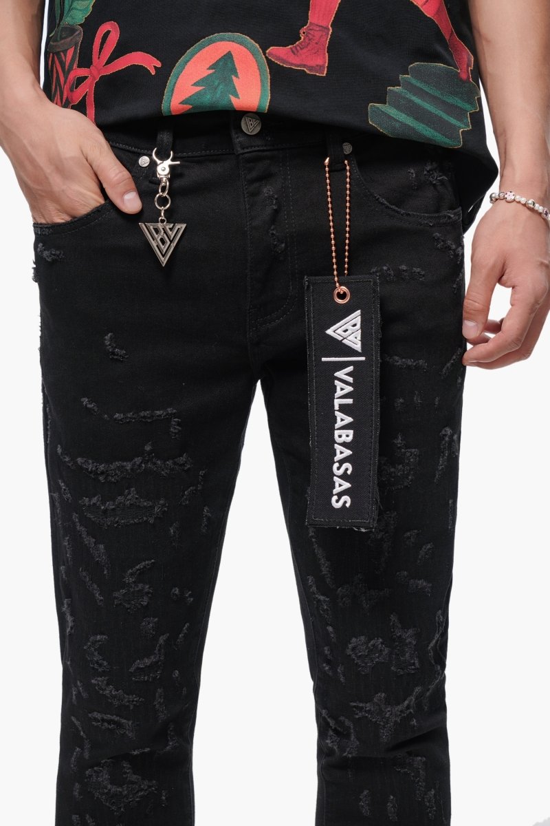 Lockdown Stacked Jet Black Jean - Valabasas