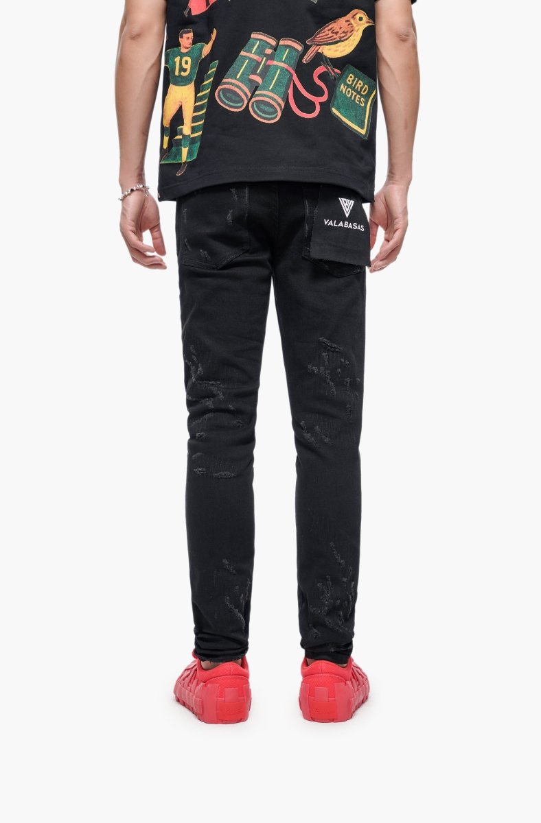Lockdown Stacked Jet Black Jean - Valabasas
