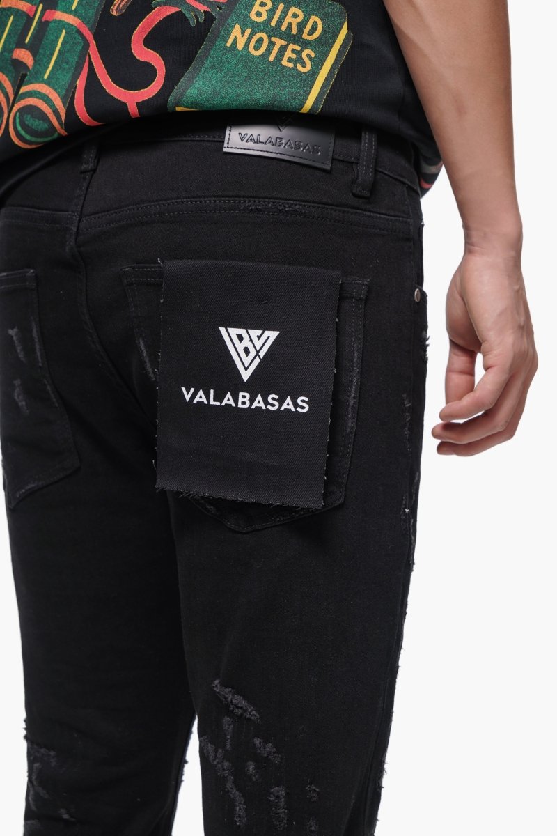 Lockdown Stacked Jet Black Jean - Valabasas