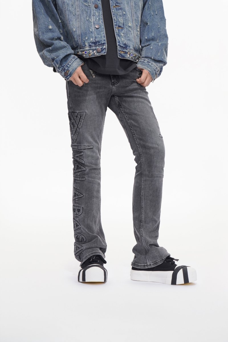 Lore Grey Wash Stacked Jeans - Valabasas