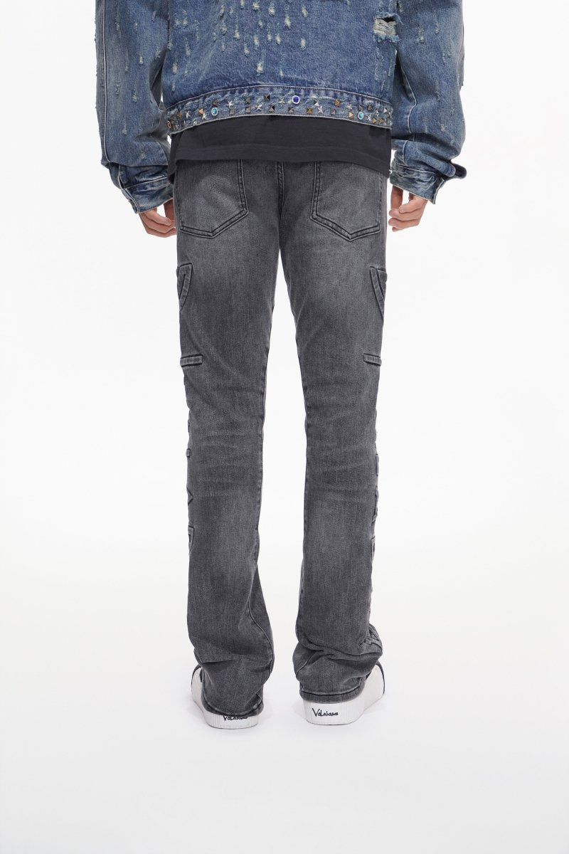 Lore Grey Wash Stacked Jeans - Valabasas