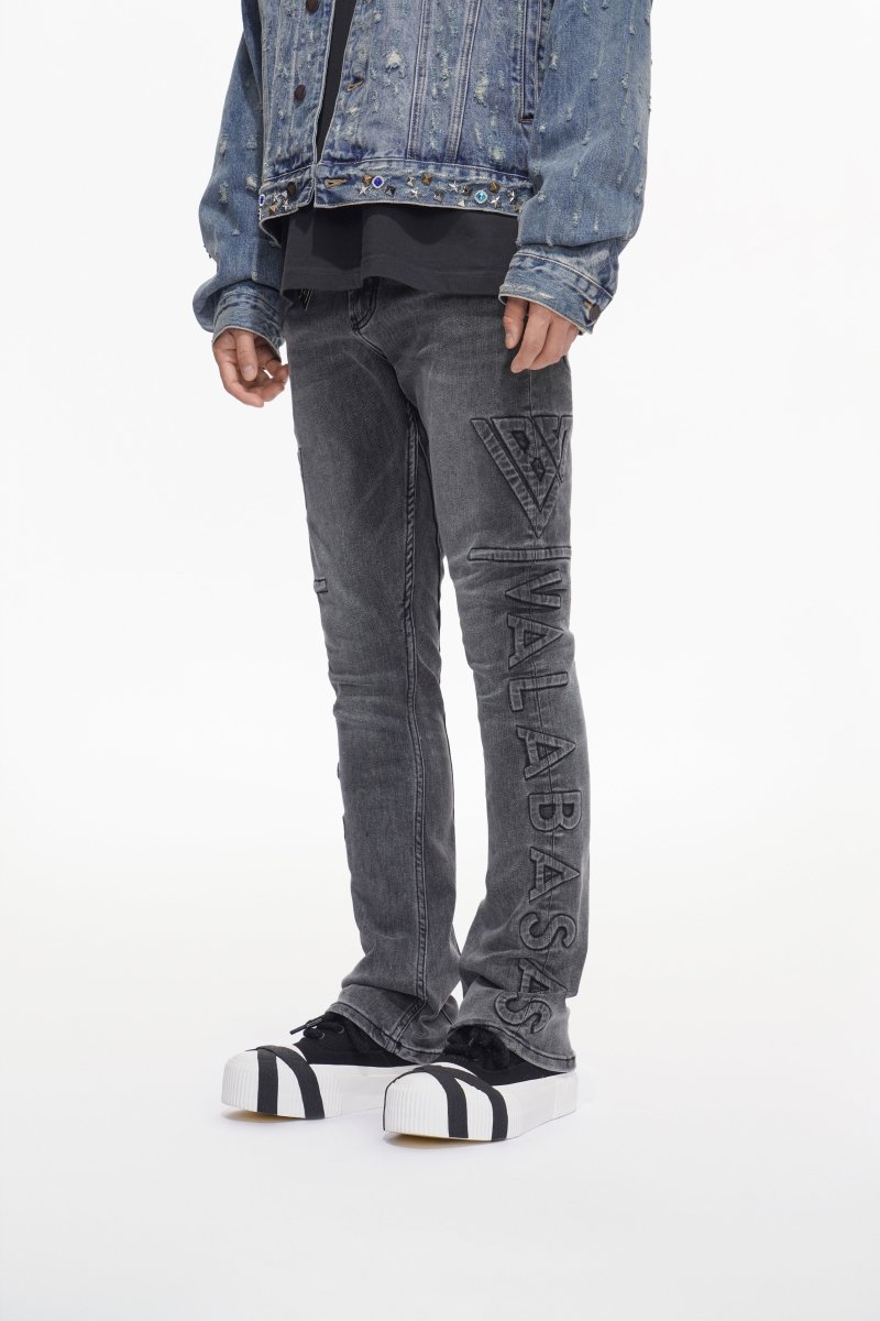 Lore Grey Wash Stacked Jeans - Valabasas