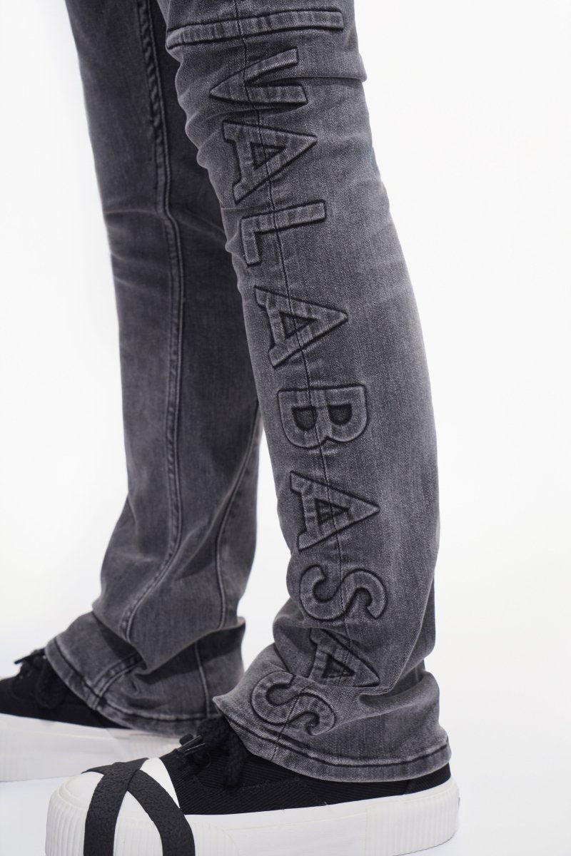 Lore Grey Wash Stacked Jeans - Valabasas