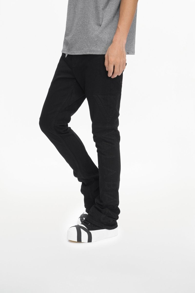 Lore Jet Black Stacked Jeans - Valabasas