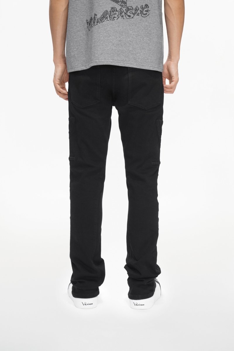 Lore Jet Black Stacked Jeans - Valabasas