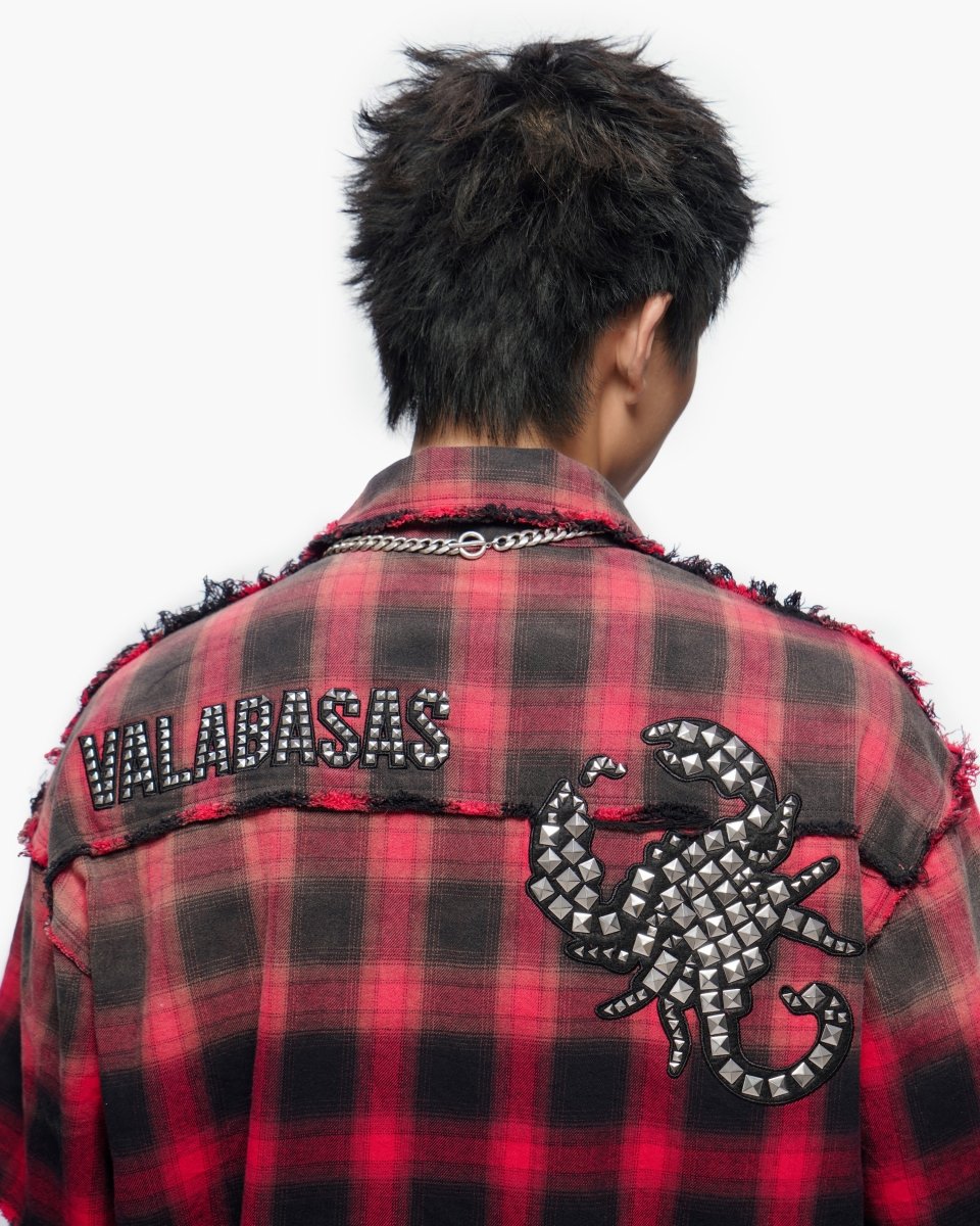 Lumberjack Layered Flannel Shirt Black Red - Valabasas