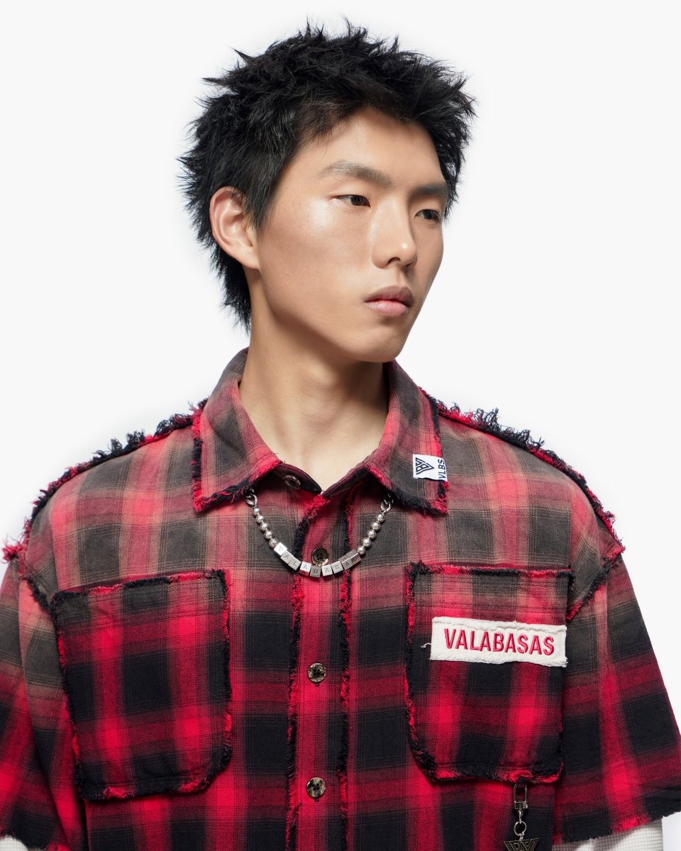 Lumberjack Layered Flannel Shirt Black Red - Valabasas