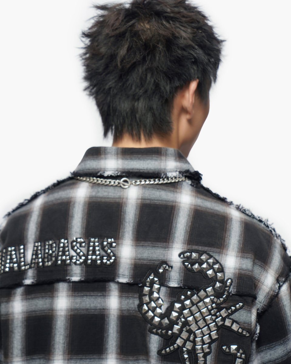 Lumberjack Layered Flannel Shirt Black White - Valabasas