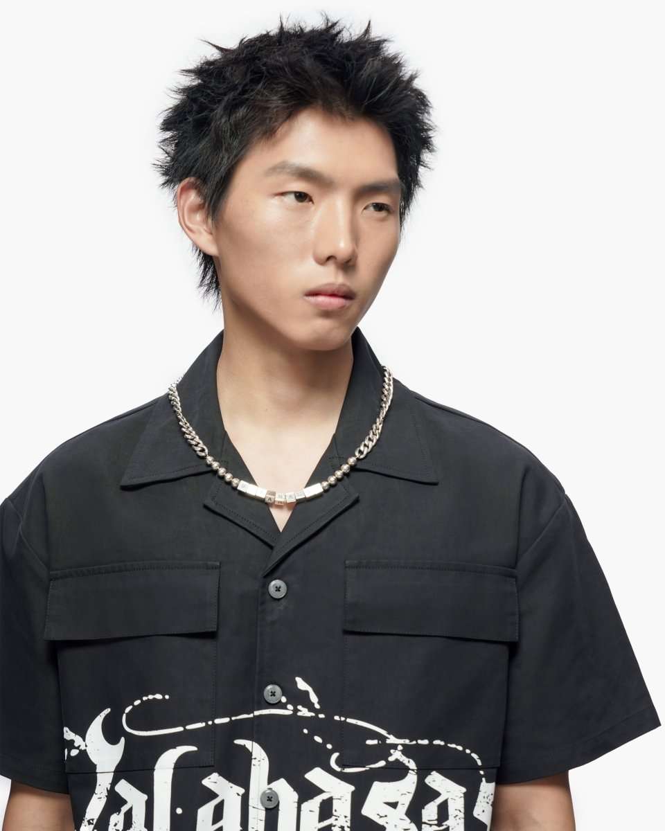 Midevil Black Layered Button Down - Valabasas