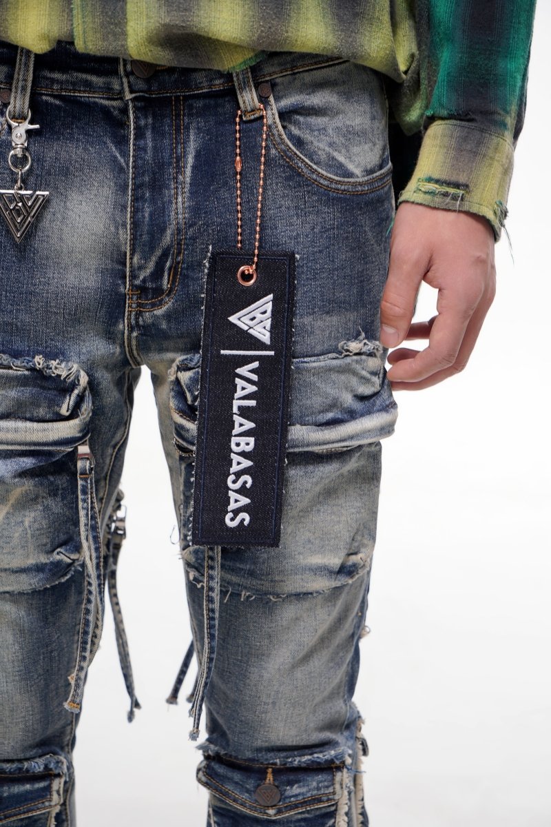 Mirage Blue Vintage Stacked Jeans - Valabasas