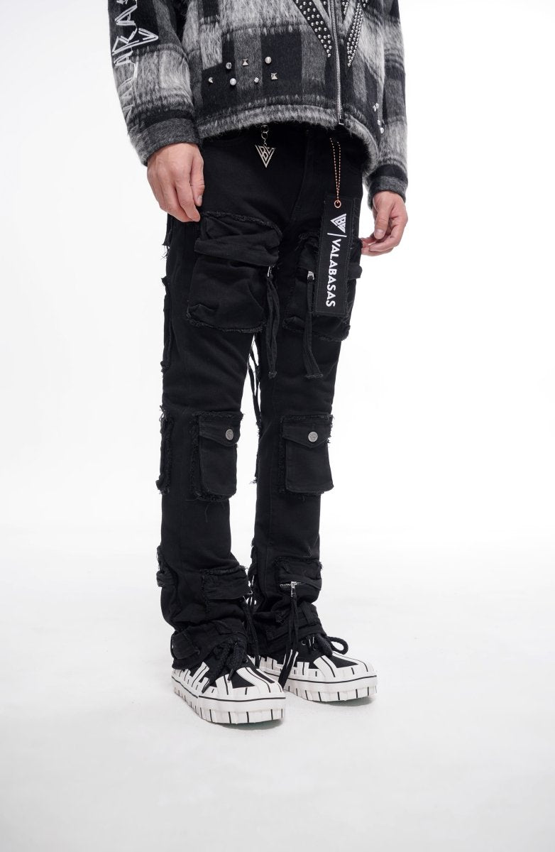 Mirage Jet Black Stacked Jeans - Valabasas
