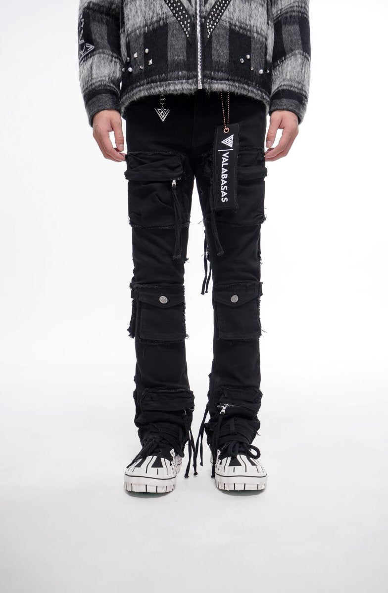 Mirage Jet Black Stacked Jeans - Valabasas
