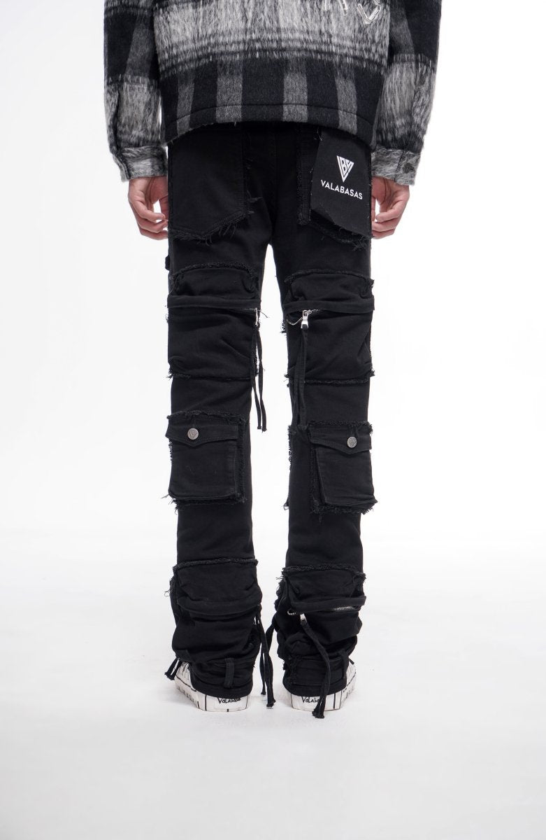 Mirage Jet Black Stacked Jeans - Valabasas