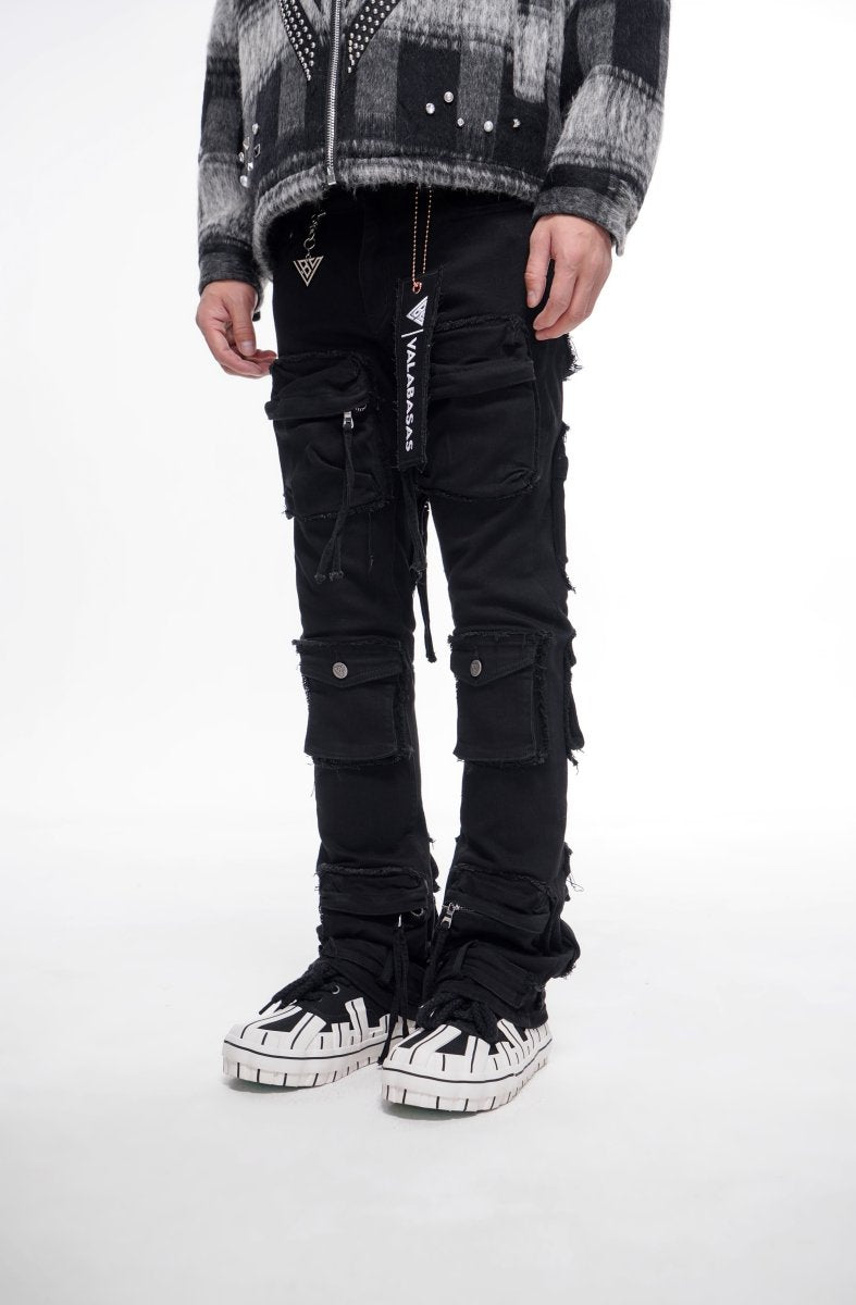 Mirage Jet Black Stacked Jeans - Valabasas