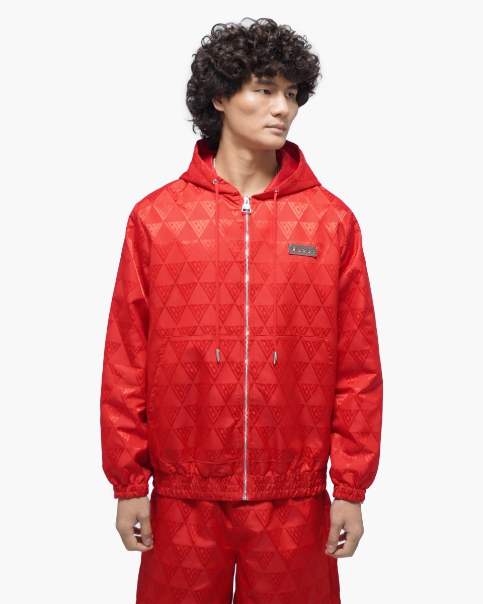Monogram 2.0 Red Windbreaker Jacket - Valabasas