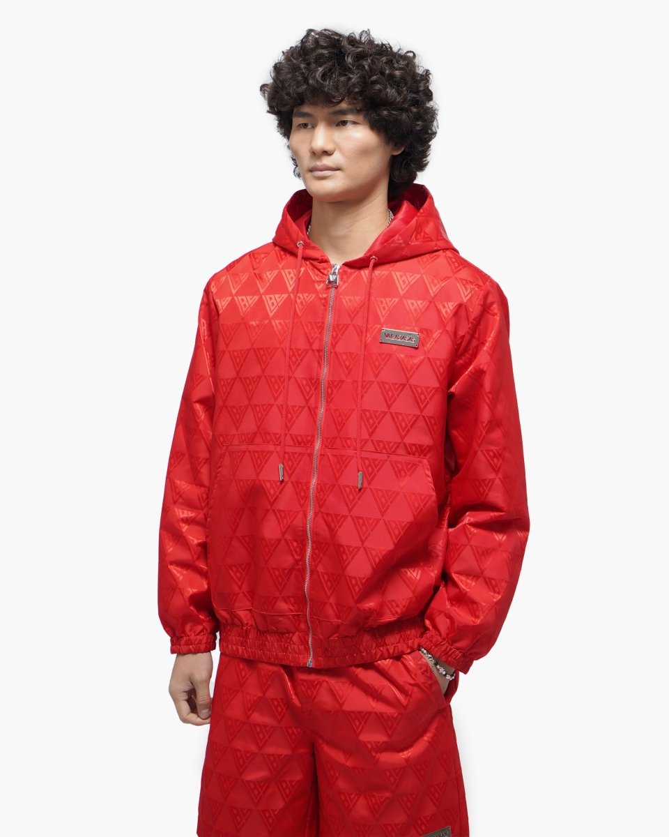 Monogram 2.0 Red Windbreaker Jacket - Valabasas