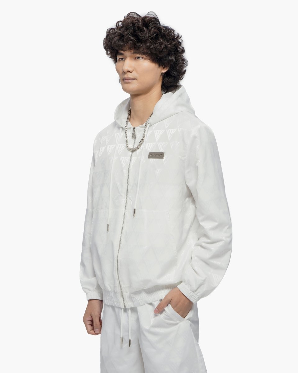 Monogram 2.0 White Windbreaker Jacket - Valabasas
