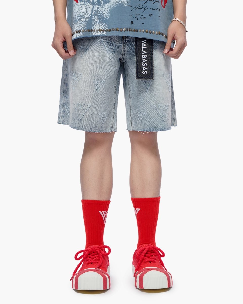 Mr. Engraved Shorts Light Wash - Valabasas