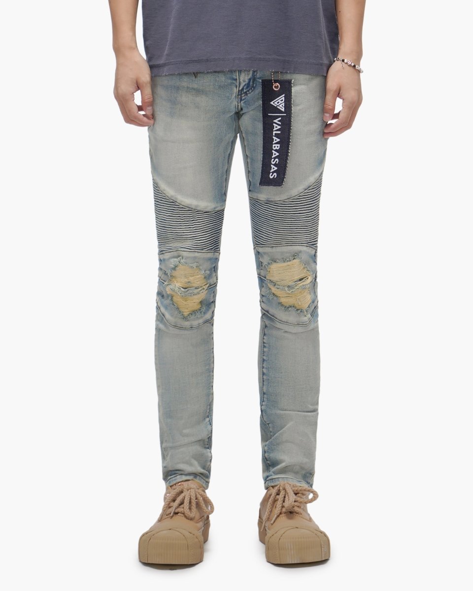 Mr.Biker Light Wash Skinny Jeans - Valabasas