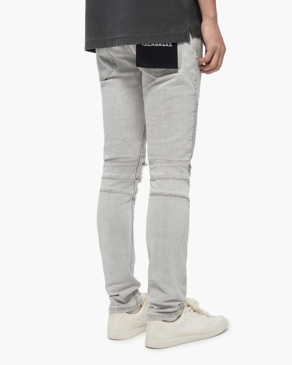 Mr.Biker Snow Grey Skinny Jeans - Valabasas