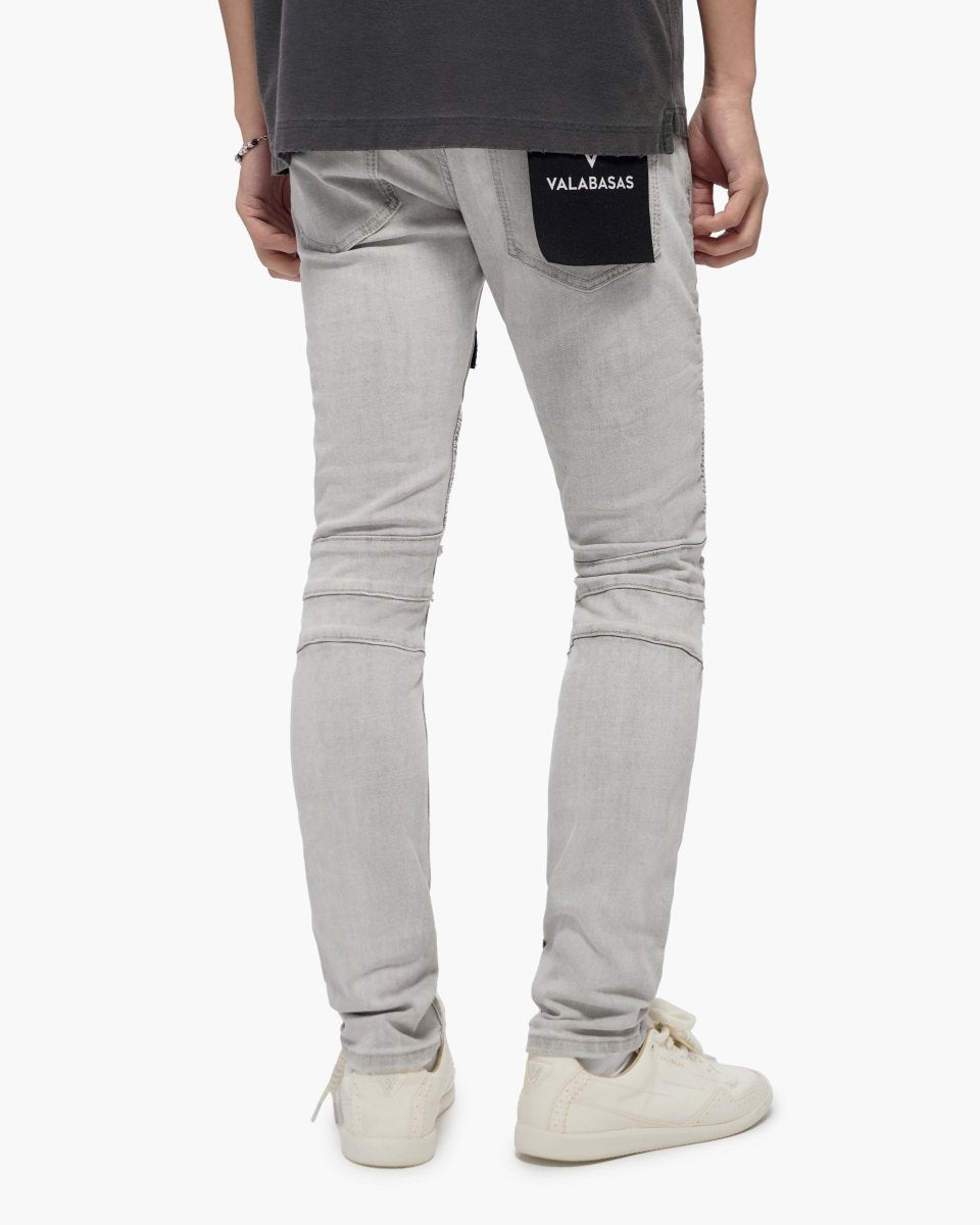 Mr.Biker Snow Grey Skinny Jeans - Valabasas