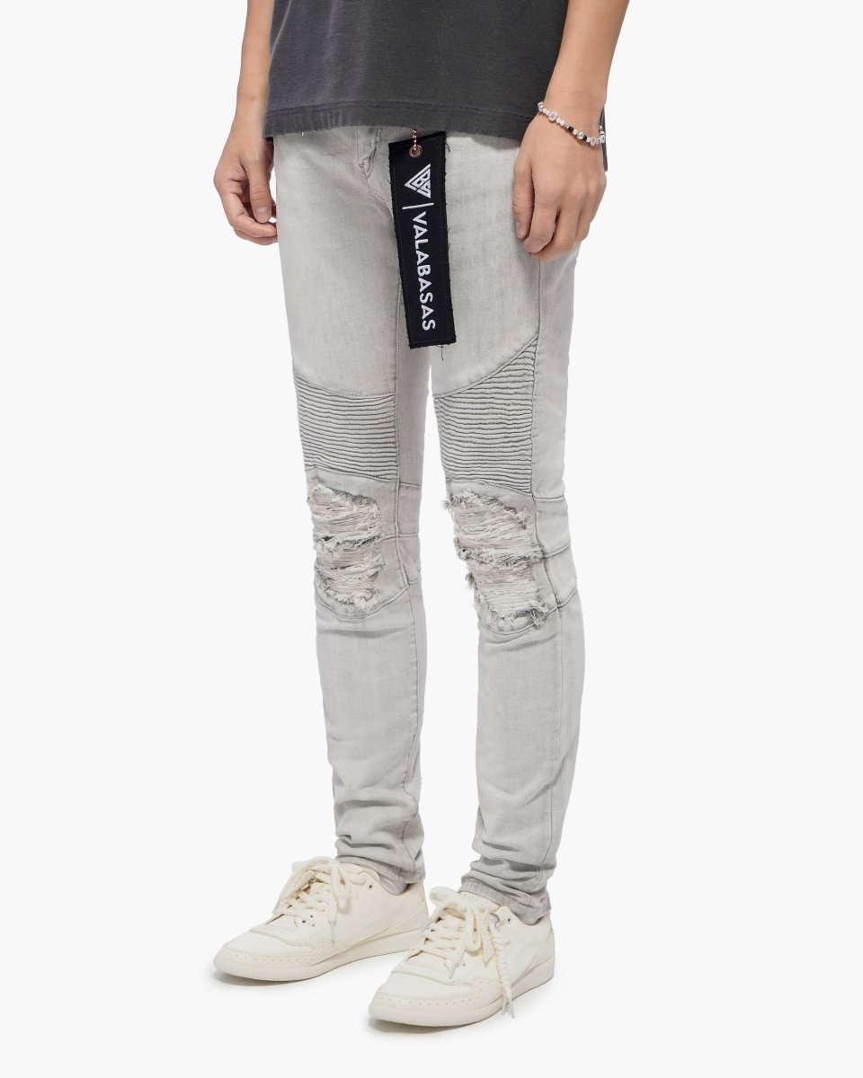 Mr.Biker Snow Grey Skinny Jeans - Valabasas