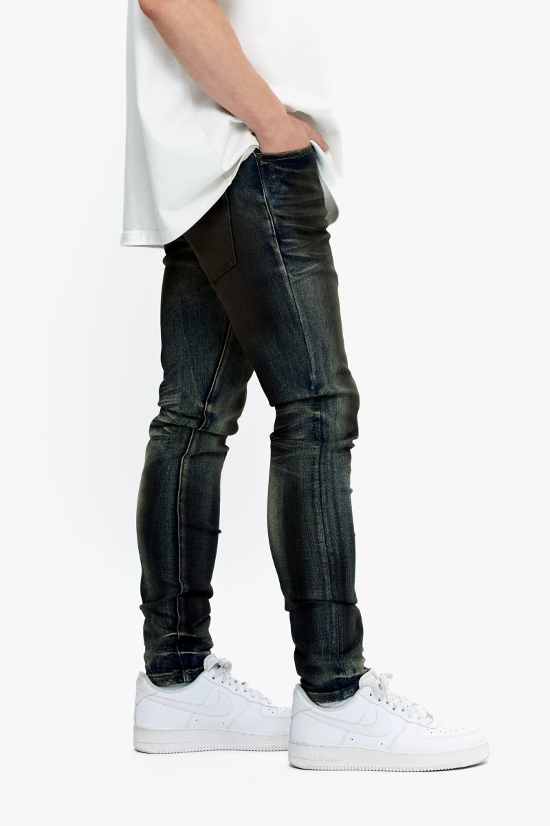 Mr.Flex Dirty Vintage Medium Blue Skinny Jeans - Valabasas