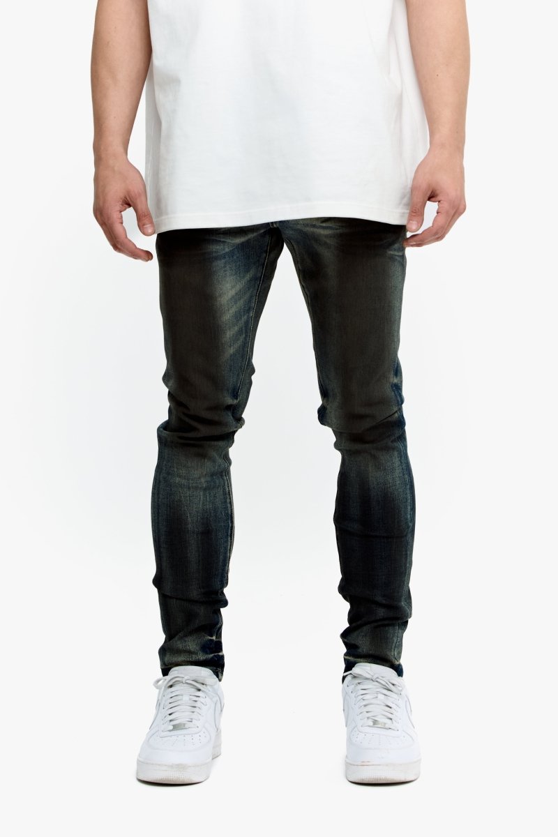 Mr.Flex Dirty Vintage Medium Blue Skinny Jeans - Valabasas