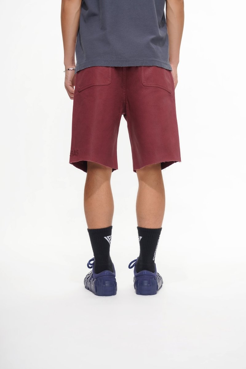 Mr.Shorts Burgundy Waxed Jorts - Valabasas