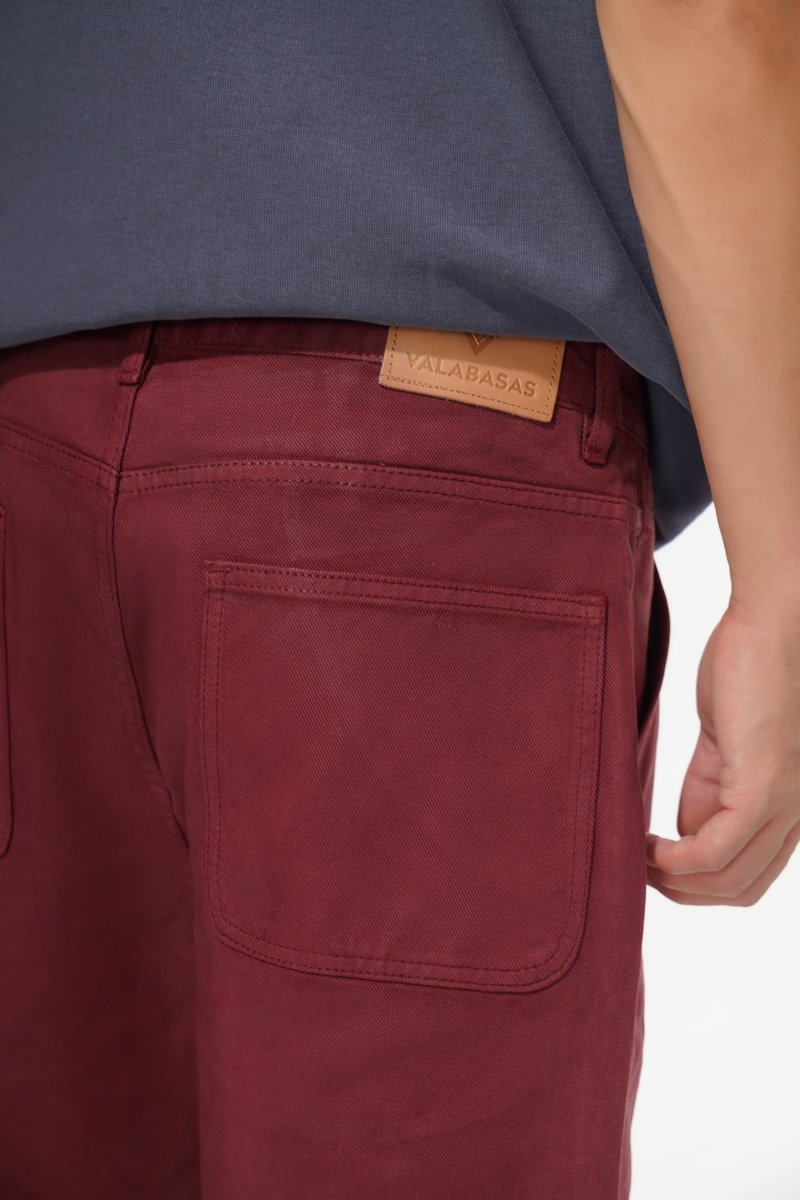 Mr.Shorts Burgundy Waxed Jorts - Valabasas