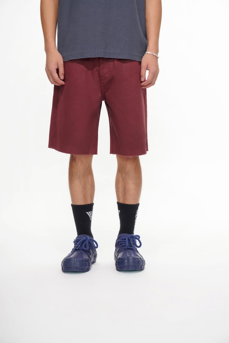 Mr.Shorts Burgundy Waxed Jorts - Valabasas