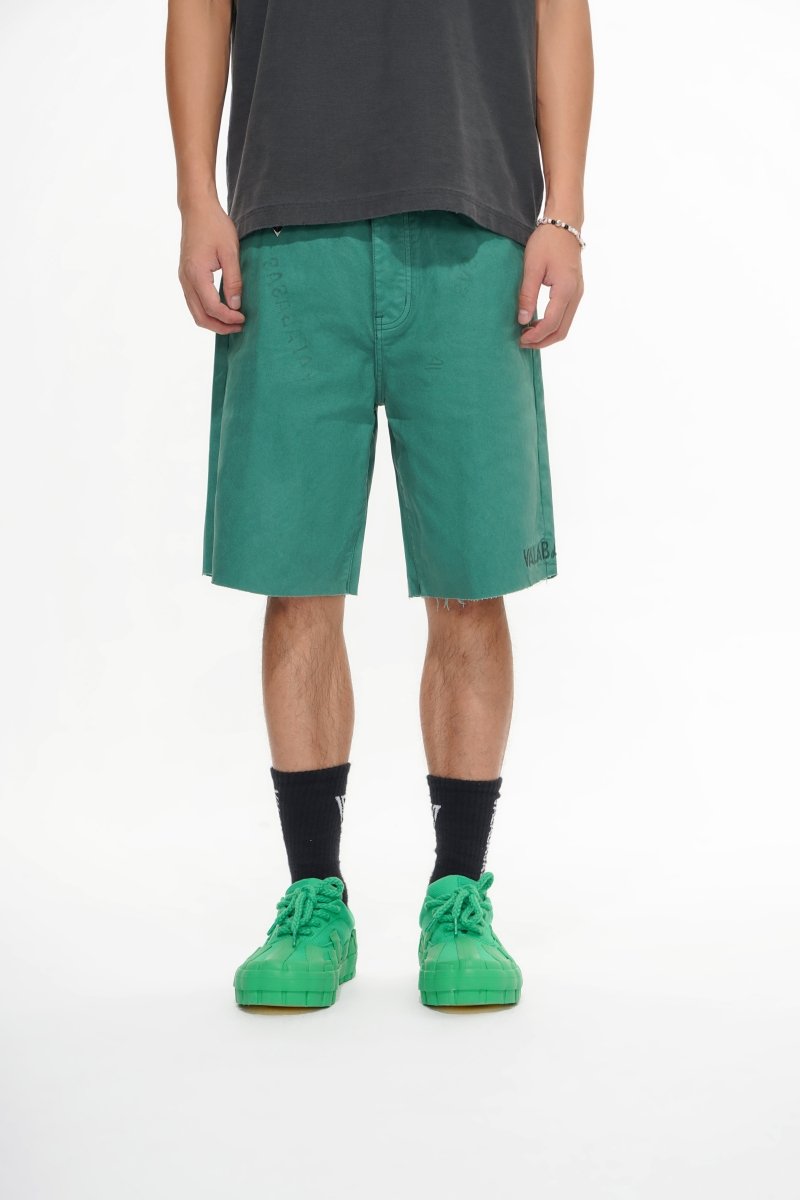 Mr.Shorts Green Waxed Jorts - Valabasas
