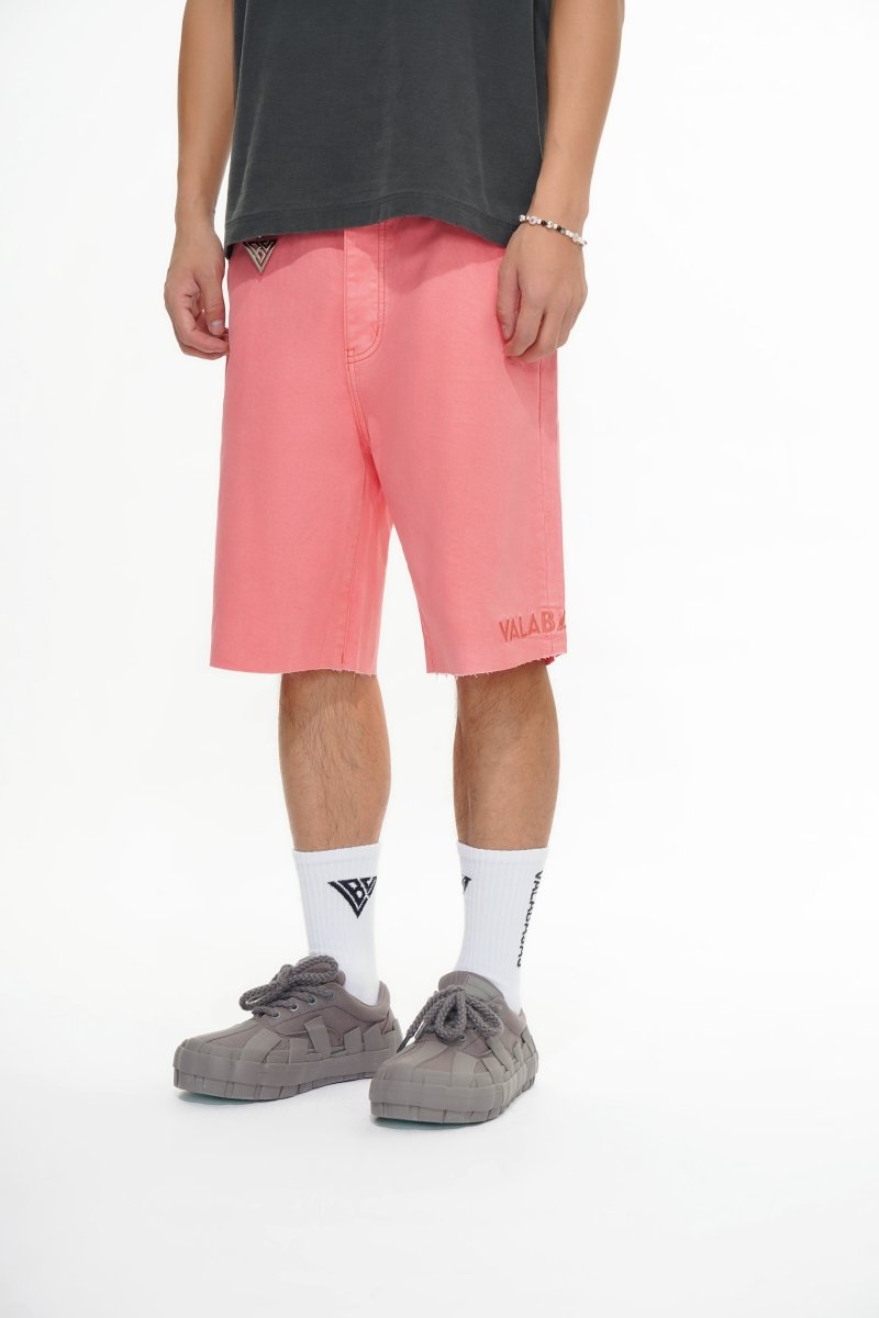Mr.Shorts Light Coral Waxed Jorts - Valabasas