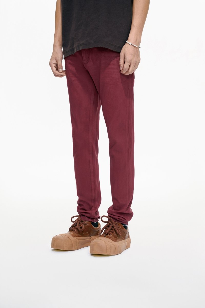 Mr.Slim Burgundy Waxed Skinny Jean - Valabasas