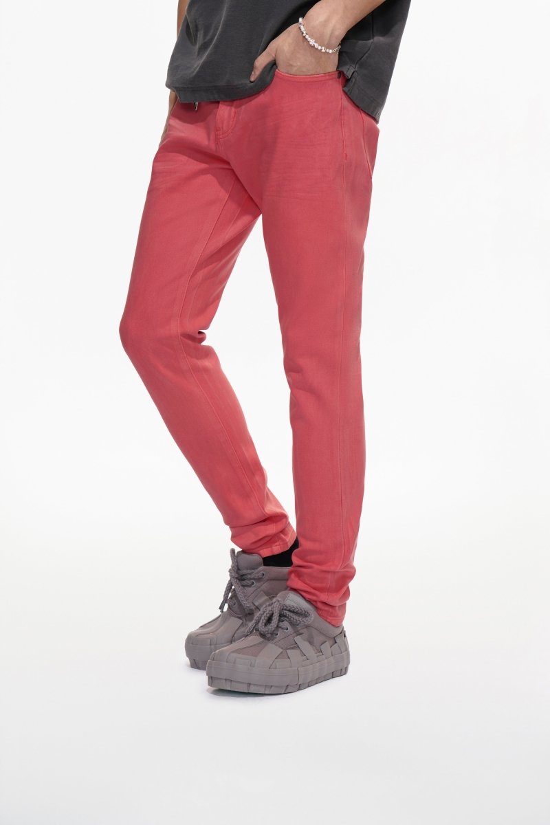 Mr.Slim Coral Waxed Skinny Jean - Valabasas