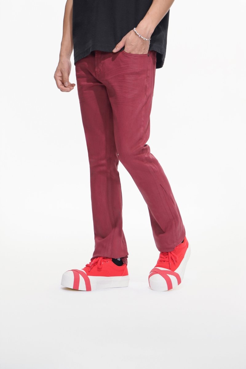 Mr.Stacked Burgundy Waxed Jean - Valabasas