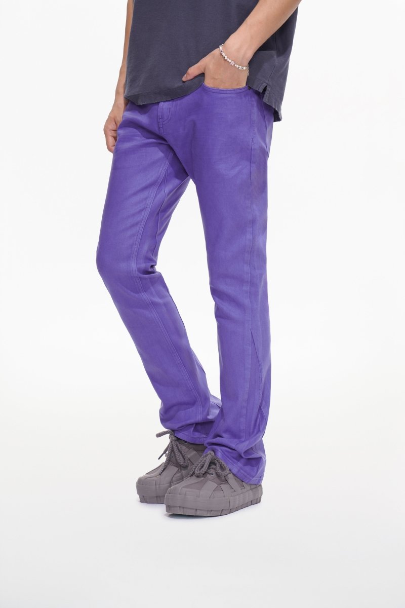 Mr.Stacked Purple Waxed Jean - Valabasas