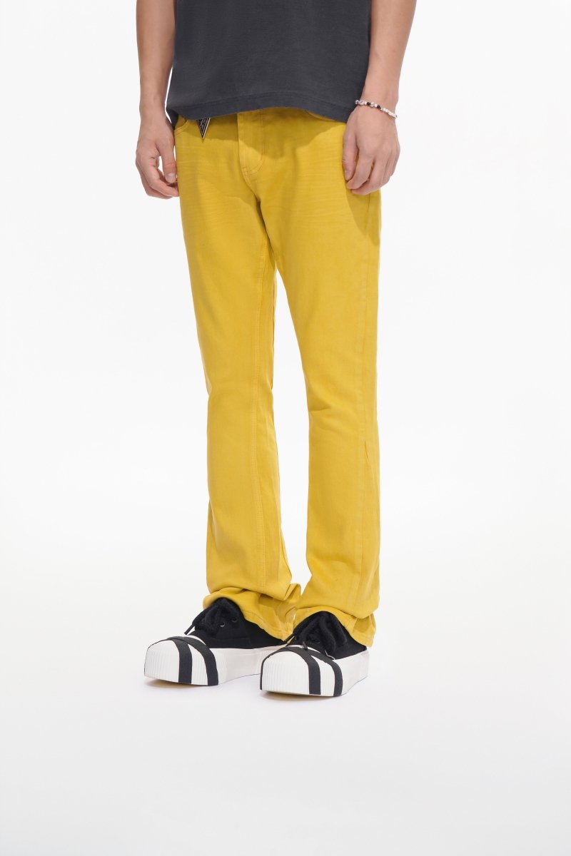 Mr.Stacked Yellow Waxed Jean - Valabasas