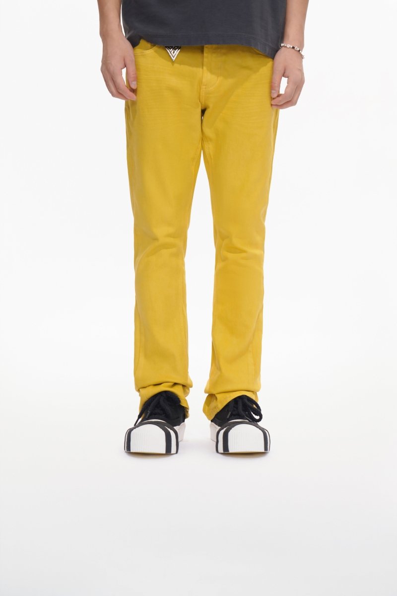 Mr.Stacked Yellow Waxed Jean - Valabasas