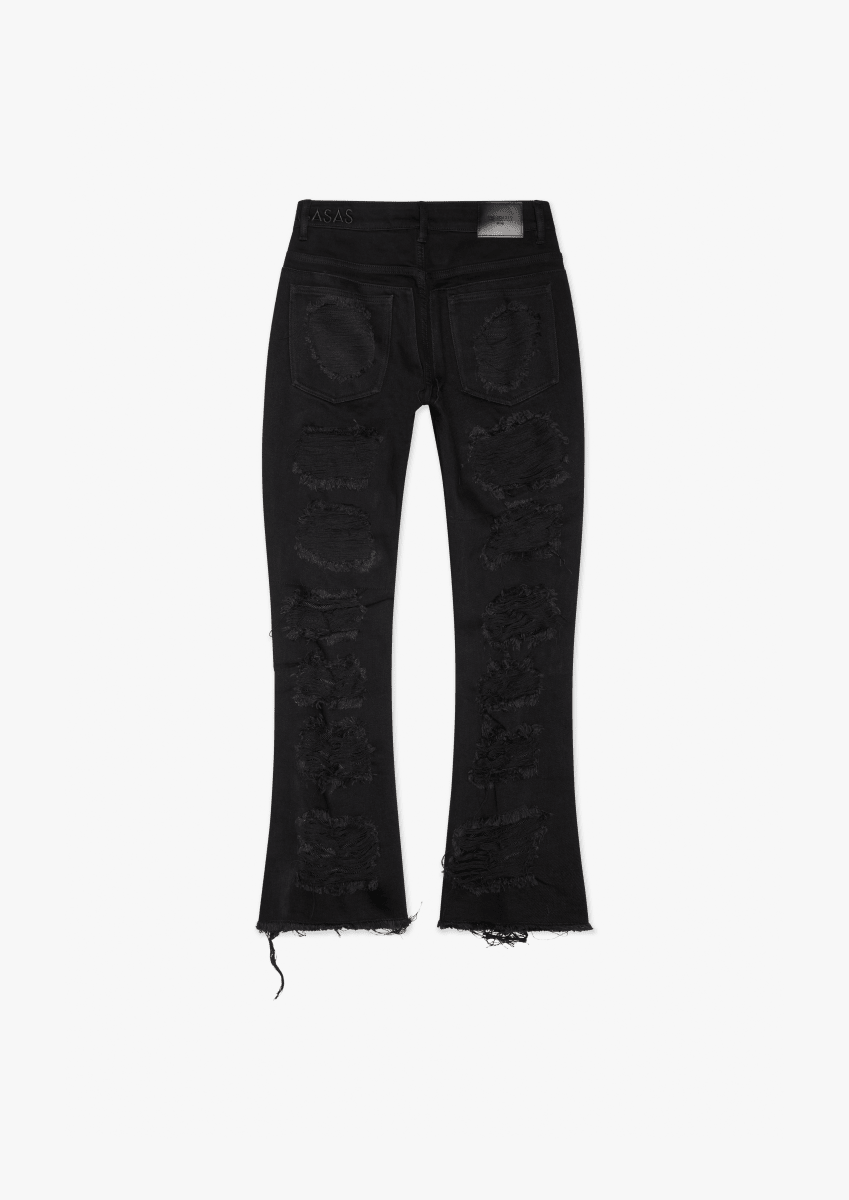 Net Black Stacked Jeans - Valabasas
