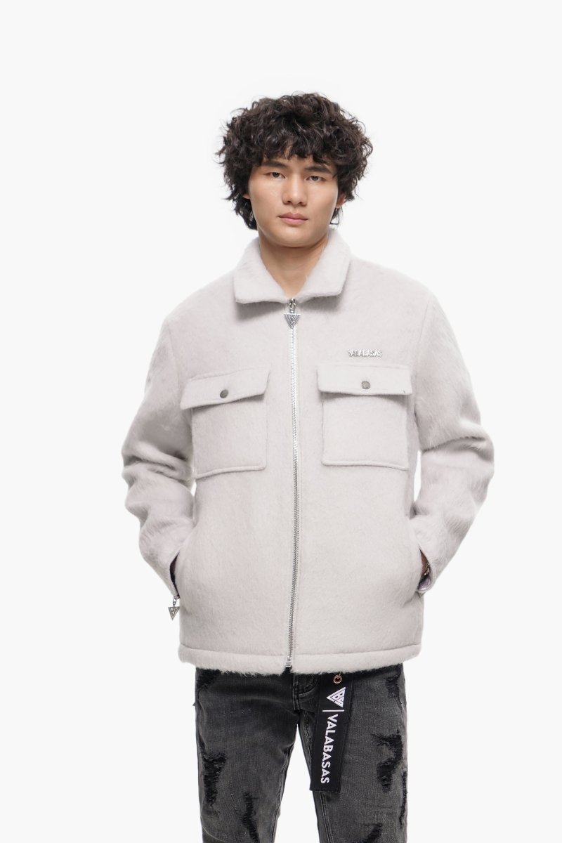 Offset Grey Mohair Jacket - Valabasas